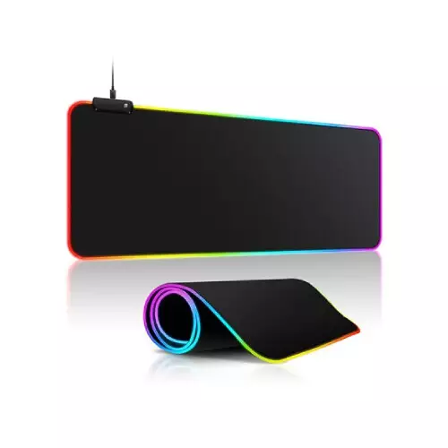 RK Royal GLOWING COOL RGB Pure BLACK COLOR WATERPROOF Large Gaming mousepad - 1