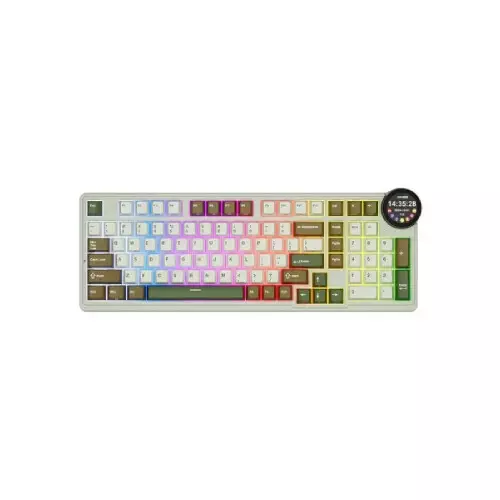 Royal Kludge RK N99 Tri Mode RGB Hot Swap Mechanical Gaming Keyboard - Palm Green (Violet Switch)