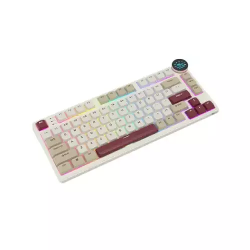 Royal Kludge N80 Low-Profile Tri-Mode RGB Mechanical Keyboard - Rosy Clouds (Brown switch) - 1