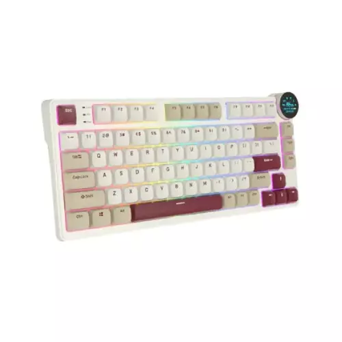 Royal Kludge N80 Low-Profile Tri-Mode RGB Mechanical Keyboard - Rosy Clouds (Brown switch) - 2