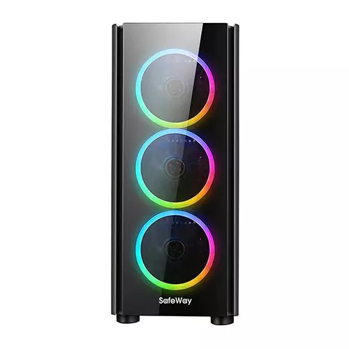 Safeway Tornado MTG-1921 Mid Tower ATX Gaming Case (Black) - 1