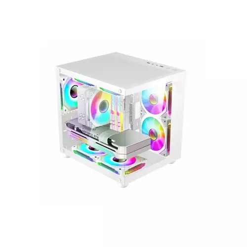 Safeway Seaview MATX Mid Tower Desktop Case (White) - 1