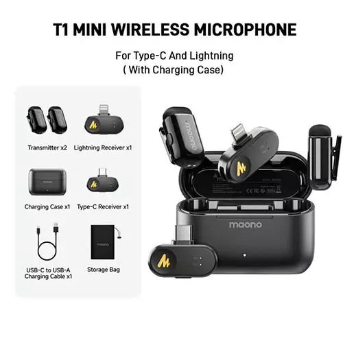Maono WAVE T1 MINI Wireless Microphone ( iOS, TYPE C ) - 1