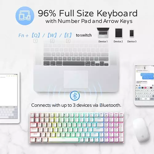 RK ROYAL KLUDGE RK100 Wireless Tri-Mode Mechanical Keyboard (Brown Switch) - 3