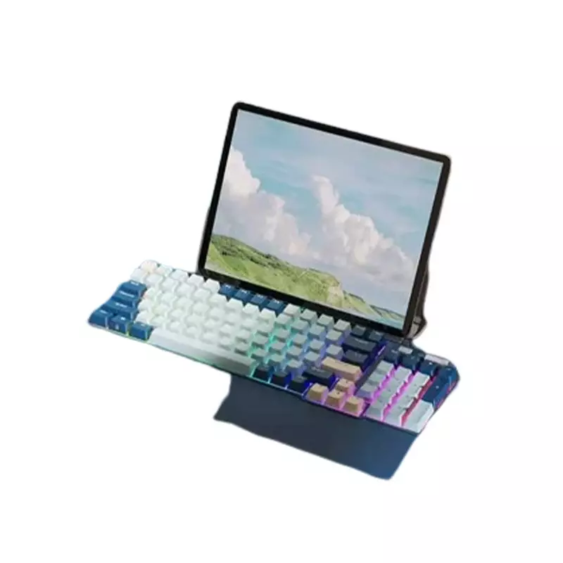 Royal Kludge RK96 Tri Mode RGB Hot Swap Mechanical Gaming Keyboard - Brown Switch (Forest Blue) - 1