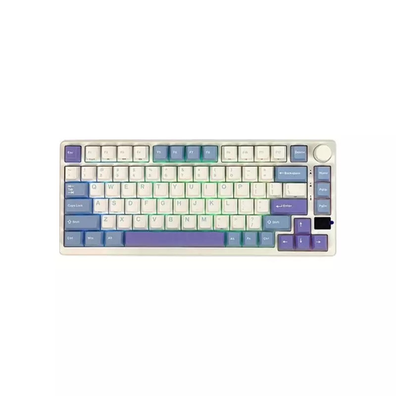 Royal Kludge RK M75 Tri Mode RGB Mechanical Gaming Keyboard - K Silver Switch (Taro Milk) - 1