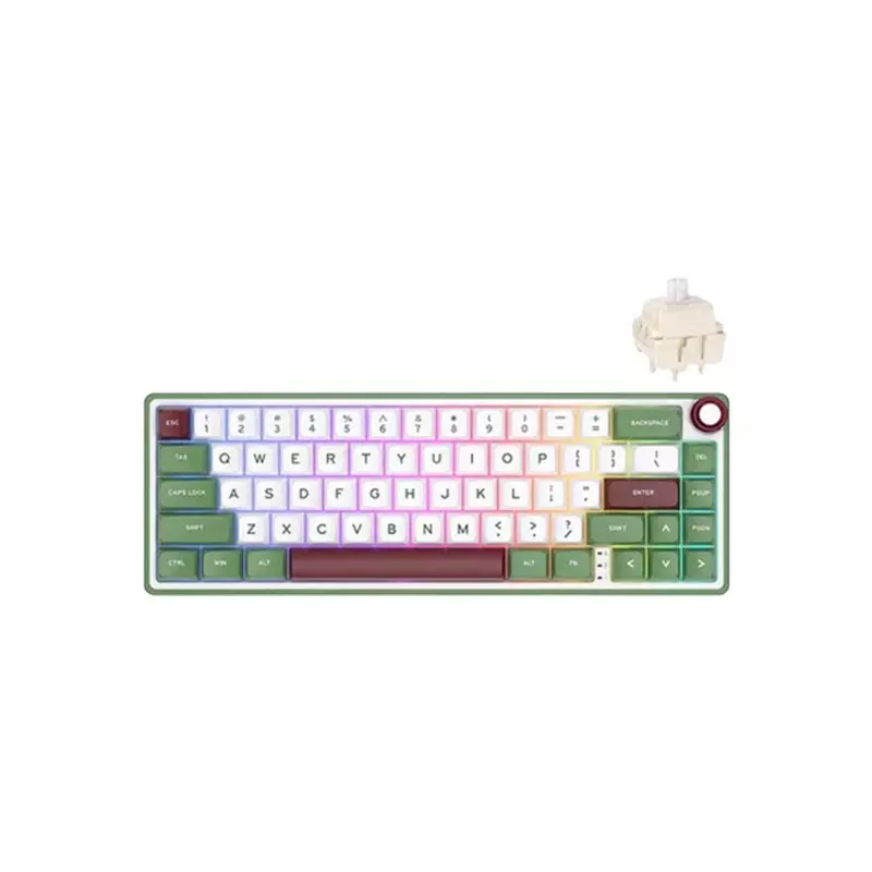 Royal Kludge RK R65 Wired RGB Mechanical Gaming Keyboard - Chartreuse Switch (Greensand) - 1