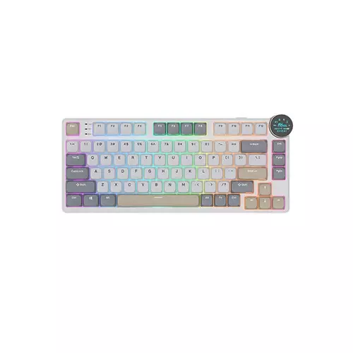 Royal Kludge N80 Low-Profile Tri-Mode RGB Mechanical Keyboard - Pearly Dawn (Brown Switch)
