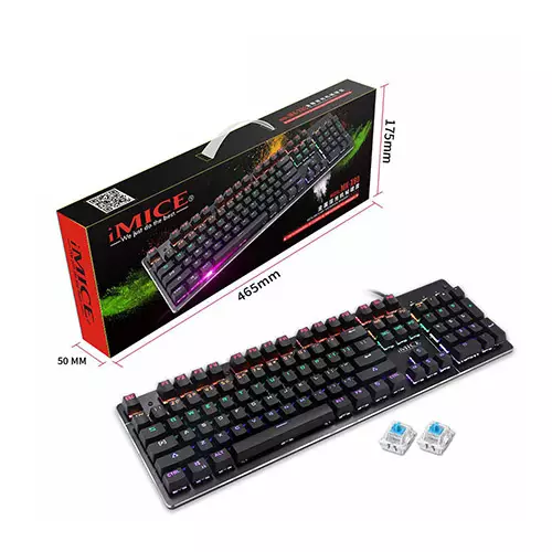 IMICE MK-X80 RGB Backlight Blue Switch Mechanical Gaming Keyboard - 3