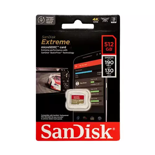 SANDISK EXTREME 512GB 190MBPS MICROSDXC UHS-I MEMORY CARD - 1