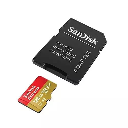 SanDisk Extreme 128GB 190mbps microSDXC UHS-I Memory Card - 1