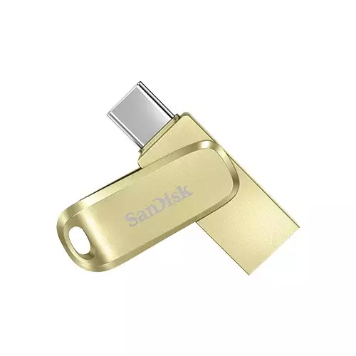 SanDisk Ultra Dual Drive Luxe 256GB USB Type-C 400MB/s Pen Drive (Gold)
