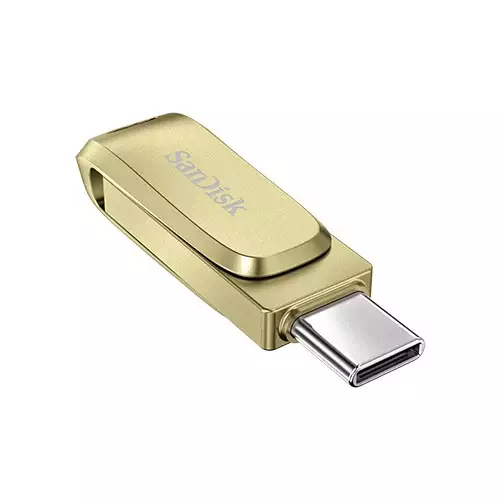 SanDisk Ultra Dual Drive Luxe 128GB USB Type-C 400MB/s Pen Drive (Gold) - 1
