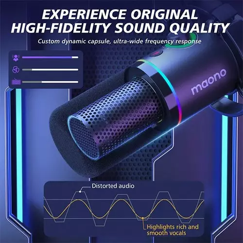 MAONO PD200XS USB/XLR Dynamic Microphone Set with Boom Arm - 1