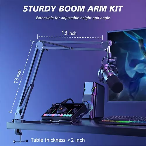MAONO PD200XS USB/XLR Dynamic Microphone Set with Boom Arm - 3