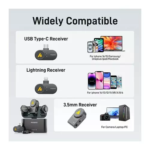 Maono Wave T5 Wireless Lavalier Microphone Combo Edition - 2