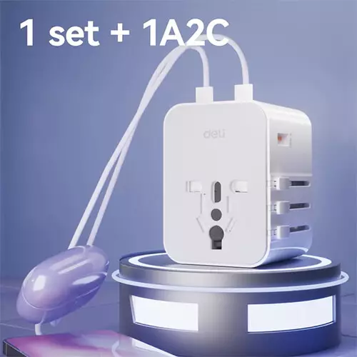 Deli ET766 25W Universal Travel Adapter - 1