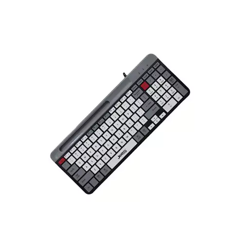 Jedel K37 Wired Slim 100 key Chocolate Keyboard With Mobilephone Holder - 0
