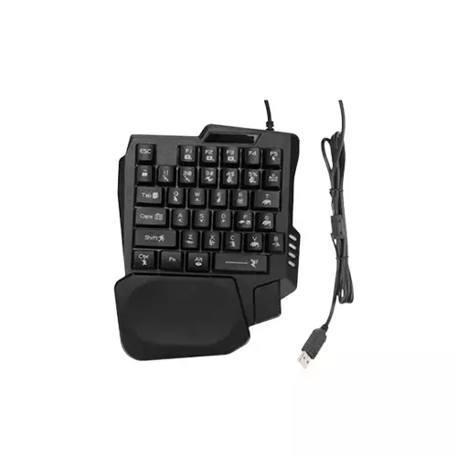 Jedel K601 RGB Portable Mini 35 Keys Single Hand Wired Gaming Keyboard - 0