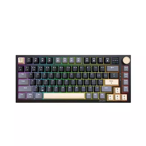JEDEL WKL-100 RGB Tri-Mode Hotswap Mechanical Keyboard with Display (Yellow Switch) - 0