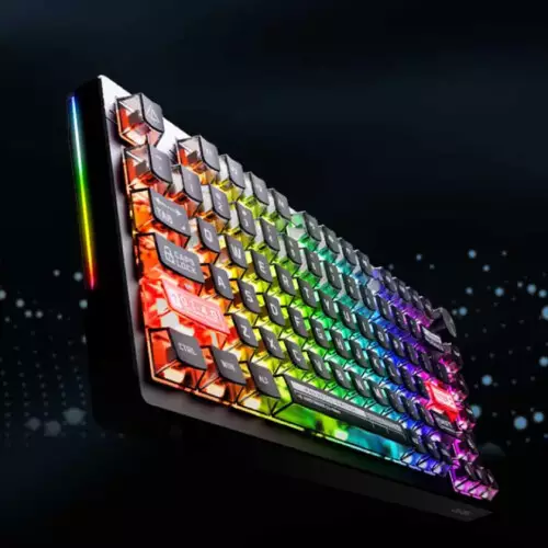 DAREU COOL 60 Wired Hot Swappable Ice Blade Magnetic Switch Mechanical Keyboard (Black Transparent) - 1