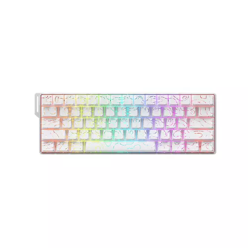 DAREU COOL 60 Wired Hot Swappable Fire Magnetic Switch Mechanical Keyboard (White Topographic)