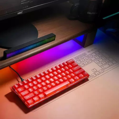 DAREU COOL 60 Wired Hot Swappable Ice Blade Magnetic Switch Mechanical Keyboard (Red Transparent) - 1