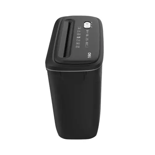 Deli E9945 6 Sheet Black Paper Shredder - 1