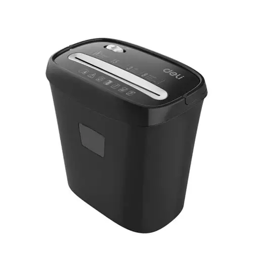 Deli E9947 8 Sheet Black Paper Shredder - 1