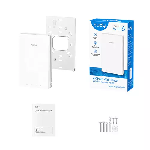 Cudy AP3000 Wall AX3000 Dual Band Wall-Plate Gigabit Wi-Fi 6 Access Point - 4