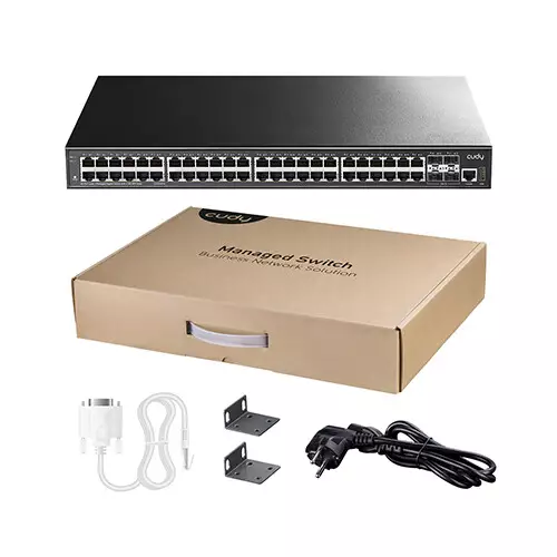 Cudy GS5048S4 48-GbE 4-SFP+ L3 Managed Gigabit Network Switch - 3