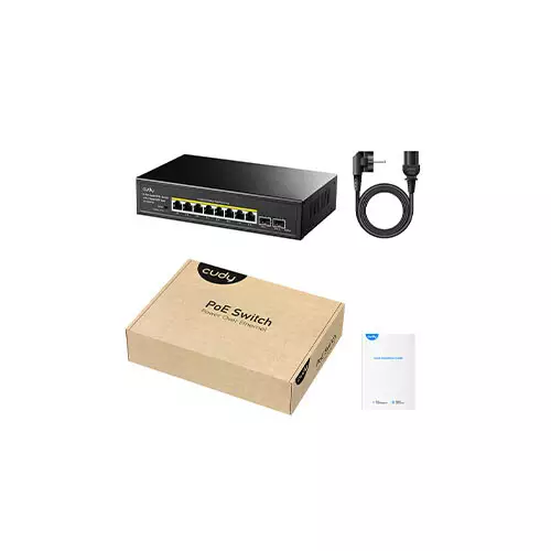 CUDY GS1008PS2- 8-Port Gigabit PoE+ Switch with 2 Gigabit SFP Slots - 3