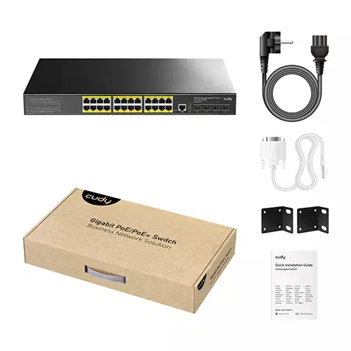 Cudy GS5024PS4 24 Port Gigabit PoE+ L3 Managed Network Switch - 2