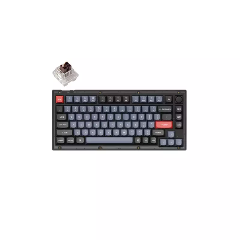 KEYCHRON V1 QMK CUSTOM MECHANICAL KEYBOARD BROWN SWITCH