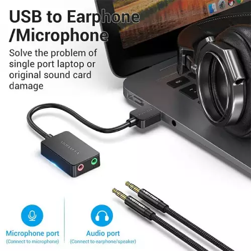 VENTION CDYB0 2-port USB External Sound Card - 1