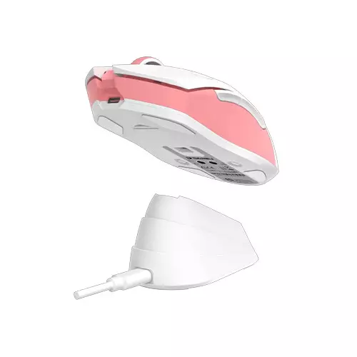 Dareu EM901X Wired & Wireless Dual Mode Gaming Mouse (Pink) With Dock - 0