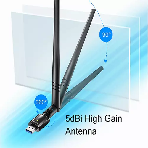Cudy WU1400 AC1300 High Gain USB Wi-Fi Adapter - 0