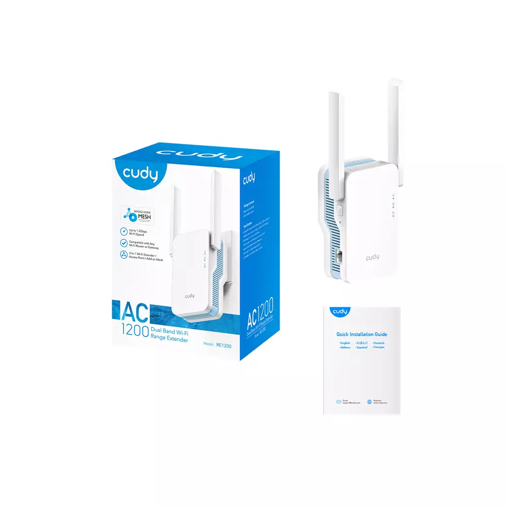 CUDY RE1200 AC1200 DUAL BAND WIFI RANGE EXTENDER - 3