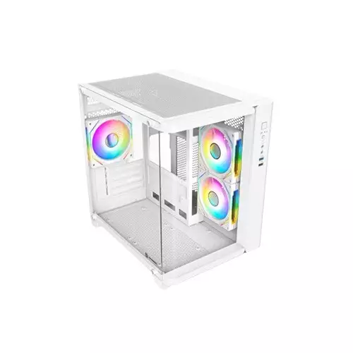 Revenger Air Tank Mini 5 ARGB Fans Mid Tower Micro ATX Gaming Desktop Case White - 1