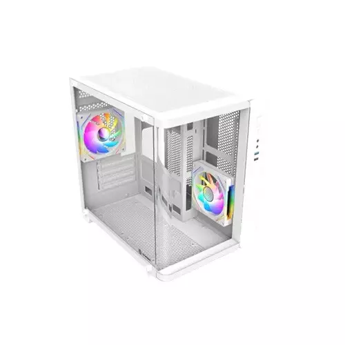Revenger Air Tank Mini 5 ARGB Fans Mid Tower Micro ATX Gaming Desktop Case White - 2