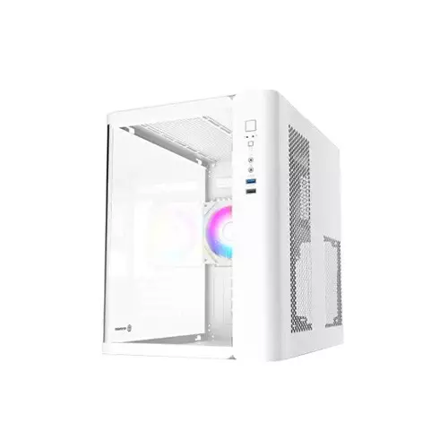 Revenger Air Tank Mini 5 ARGB Fans Mid Tower Micro ATX Gaming Desktop Case White - 4