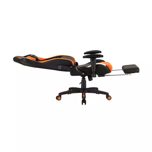 MEETION MT-CHR22 LEATHER RECLINING E-SPORT FOOTREST GAMING CHAIR (Orange) - 2