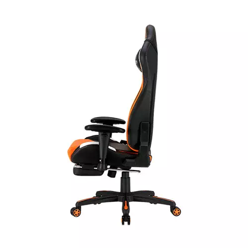MEETION MT-CHR22 LEATHER RECLINING E-SPORT FOOTREST GAMING CHAIR (Orange) - 4
