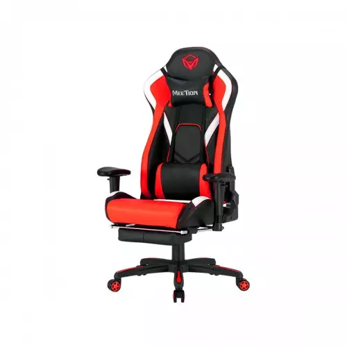 MEETION MT-CHR22 LEATHER RECLINING E-SPORT FOOTREST GAMING CHAIR (Red) - 1
