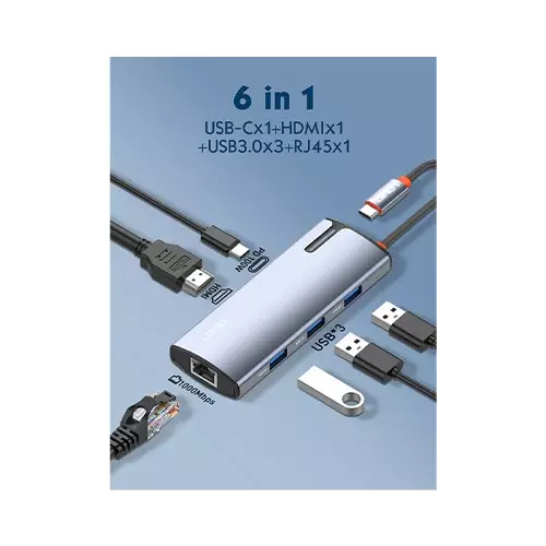 LDNIO DS-16H 6 In 1 USB C Docking Station - 1