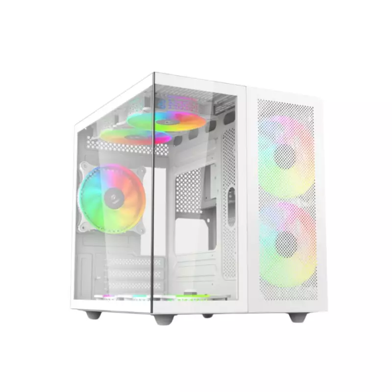 REVENGER DUO DYNAMIC FULL-VIEW MINI-TOWER ATX CASE (WHITE)