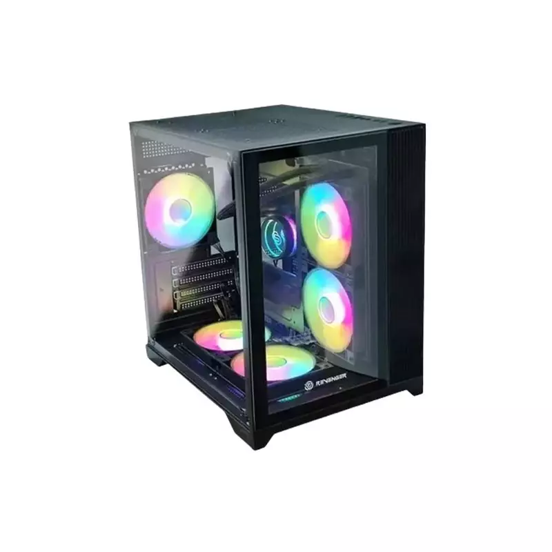 Revenger LEO DYNAMIC Mini Mid Tower ATX Desktop Gaming Case (Black) - 2