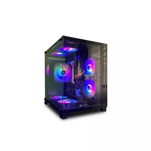 Revenger Base Dynamic Mini Mid Tower Micro ATX ARGB Desktop Gaming Case (Black) - 1