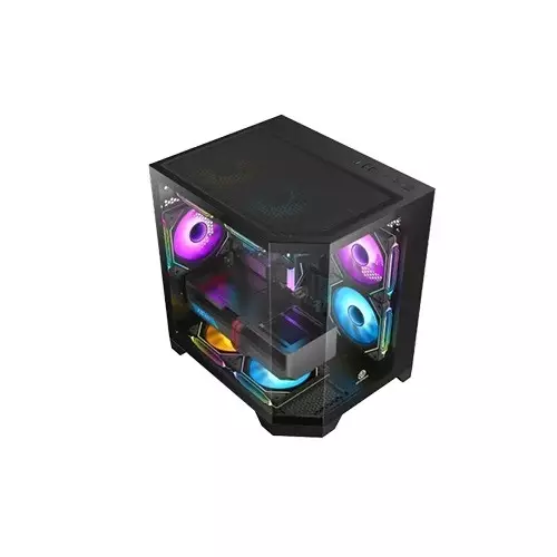 Revenger Air Box Mini ARGB Mid-Tower Gaming Desktop Case (Black) - 1