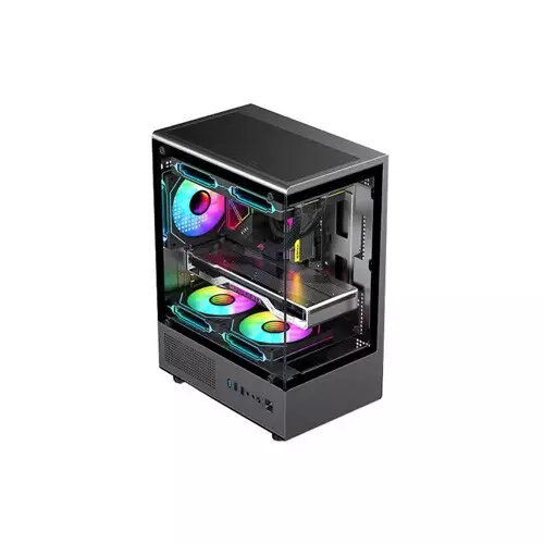 PC Power Vertical X2 Infinity BK Mid Tower Gaming Casing - 1